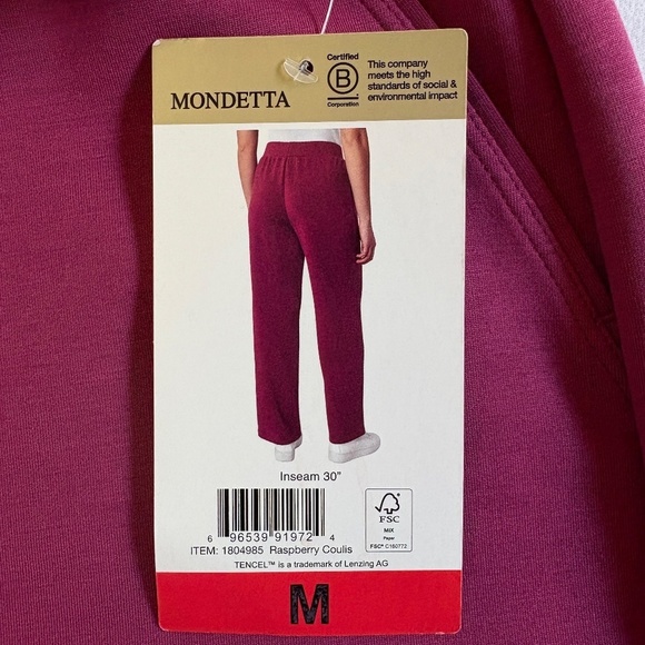 Mondetta Ladies' Wide Leg Pants, Pull-On, Pink/Raspberry Coulis, Medium NWT - Picture 4 of 14